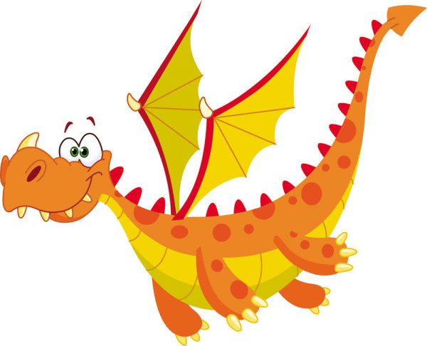 Cute Cartoon Dragon Flying