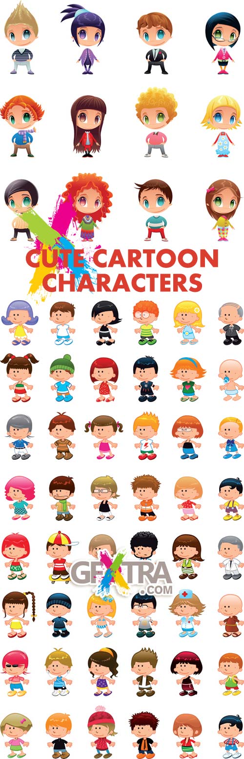 Cute People Cartoon Characters