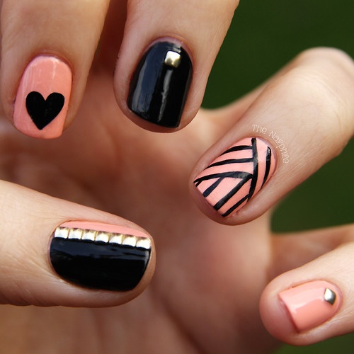 13 Cute Nail Designs Black And Cream Images