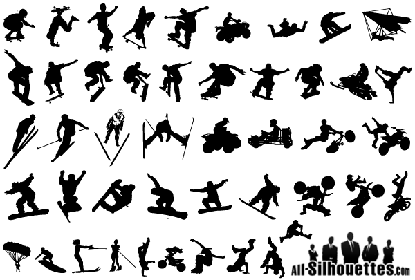 Extreme Sports Silhouettes Vector Free