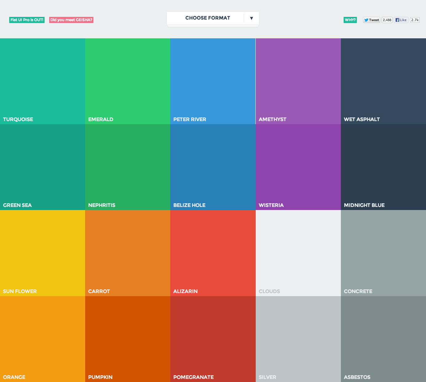 Flat Design Color Scheme