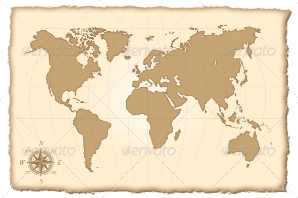 Flat World Map Clip Art