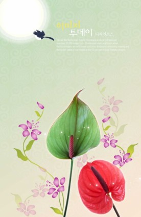 Flowers Background Templates Birds