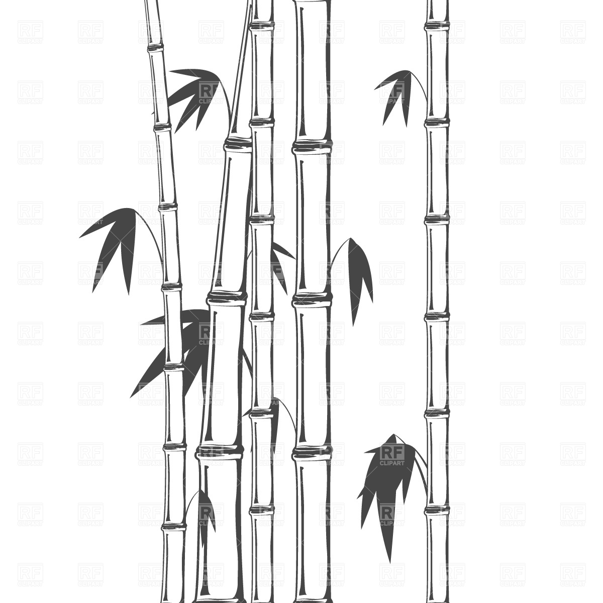Free Bamboo Clip Art Black and White