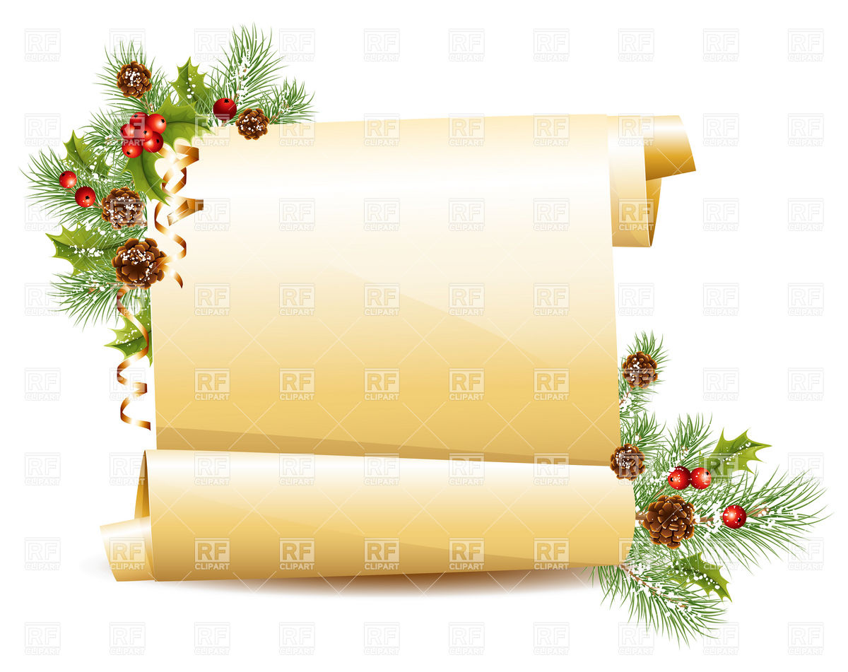 Free Blank Christmas Scroll Clip Art