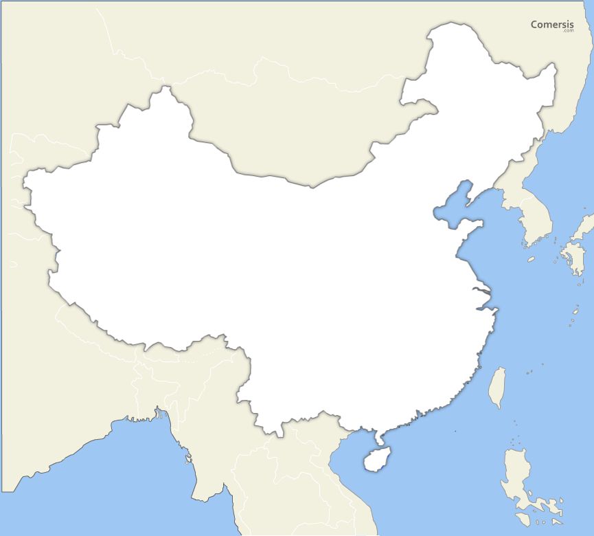 Free Blank Map of China