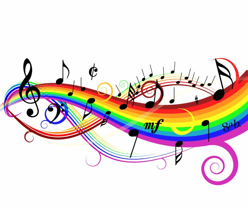 Free Colorful Music Notes Clip Art