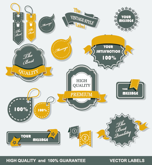 Free Vector Decorative Labels