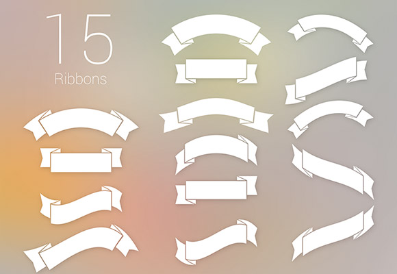 Free White Vector Ribbons
