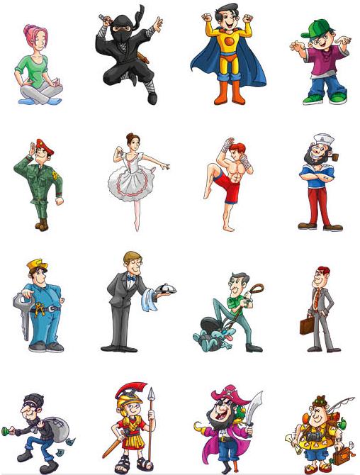 Funny Cartoon People Vector