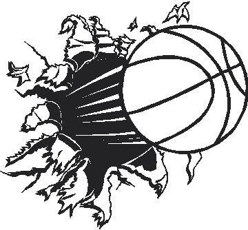 Half Basketball Outline Clip Art