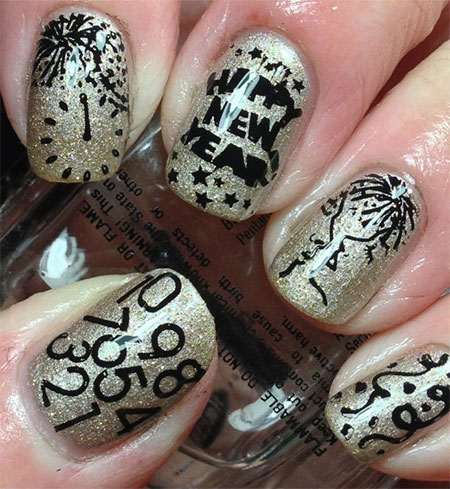 Happy New Year Nail Design