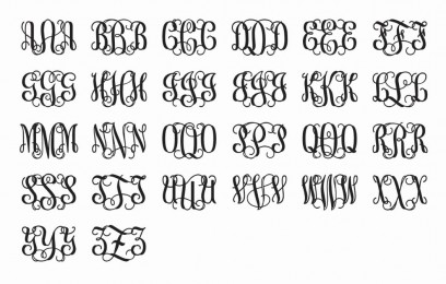 Interlocking Vine Monogram Font Interlocking Vine Monogram Font