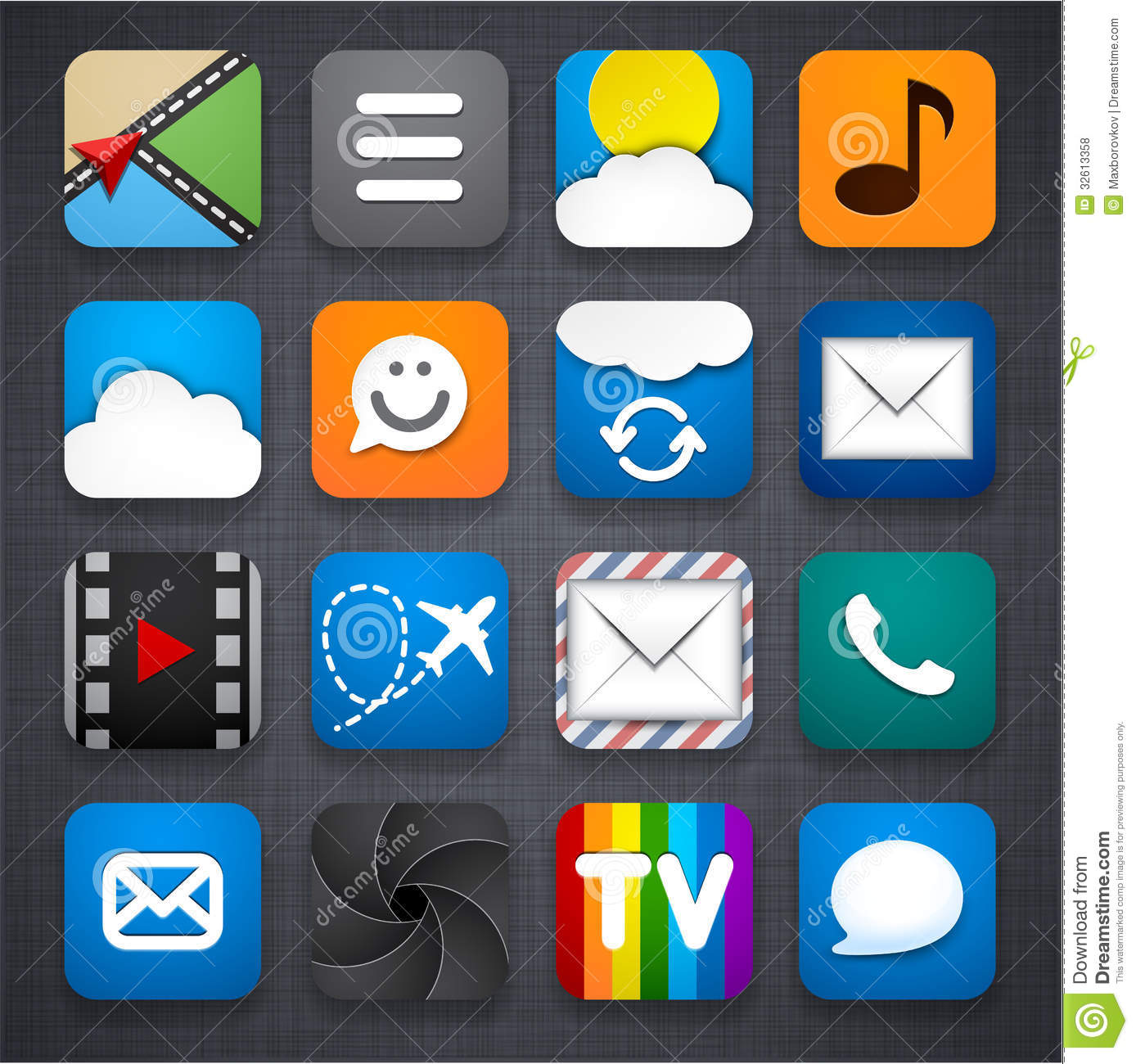 iPhone App Icons Vector Free