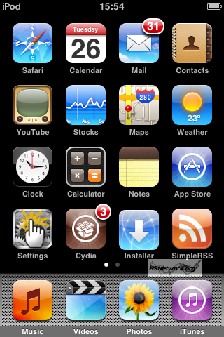 iPod Touch 5 Home Screen
