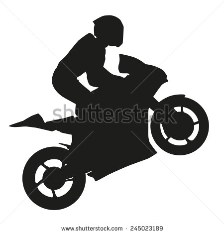 Motorcycle Wheelie Silhouette Clip Art
