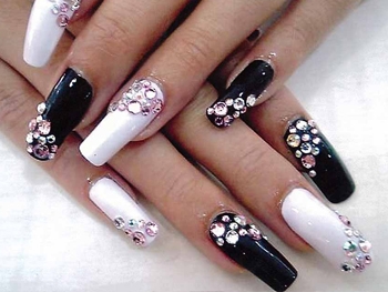 Nail Art Designs with Rhinestones