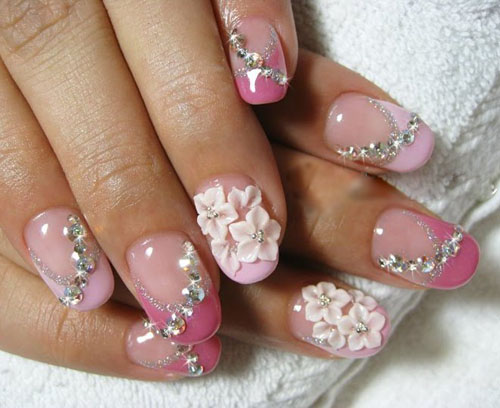 Nail Art Designs with Rhinestones