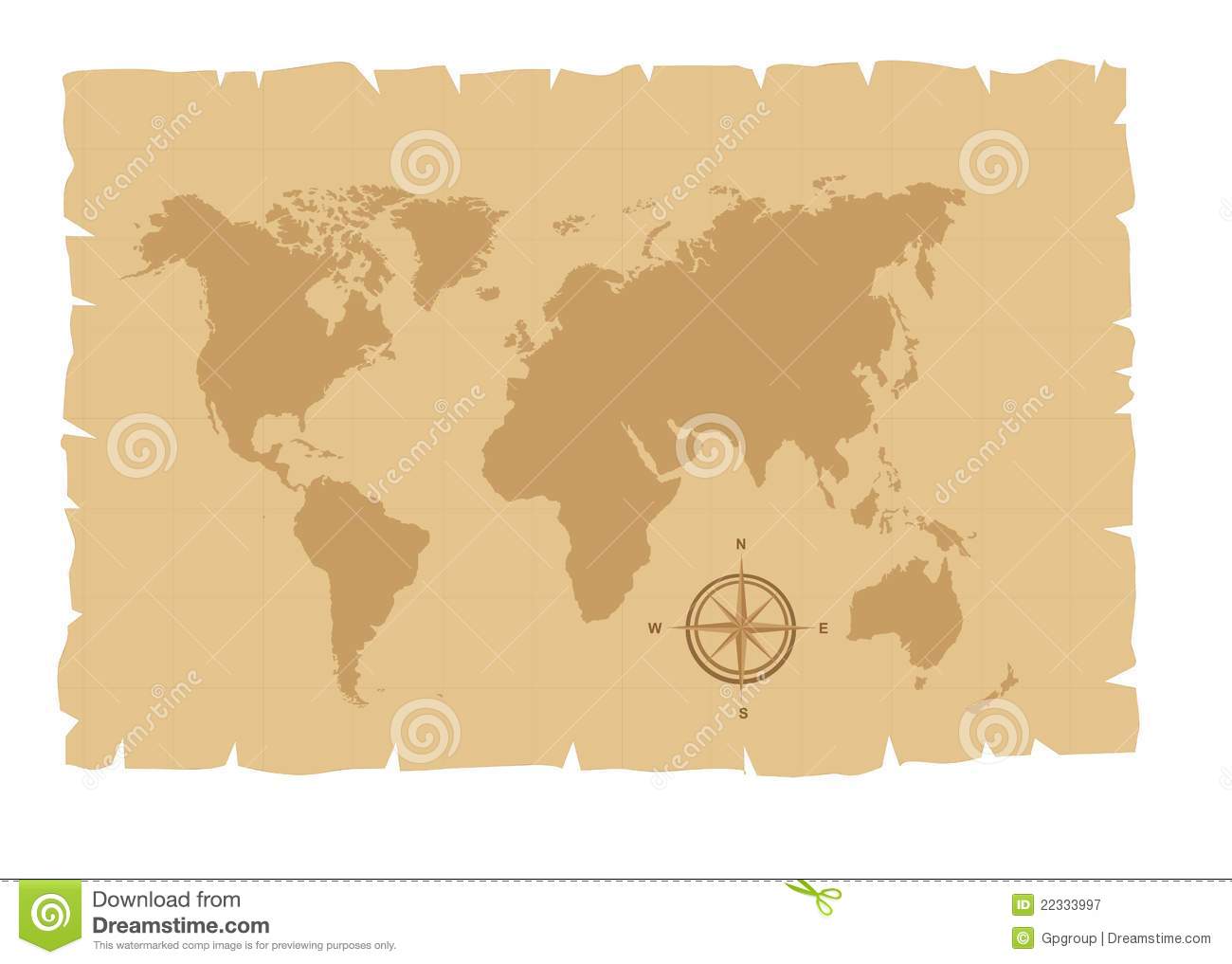 Old Map Compass Vector