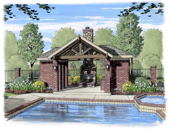 Outdoor Living House Plans with Pool