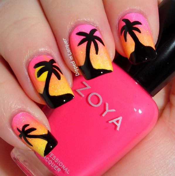 Palm Tree Nail Art Designs