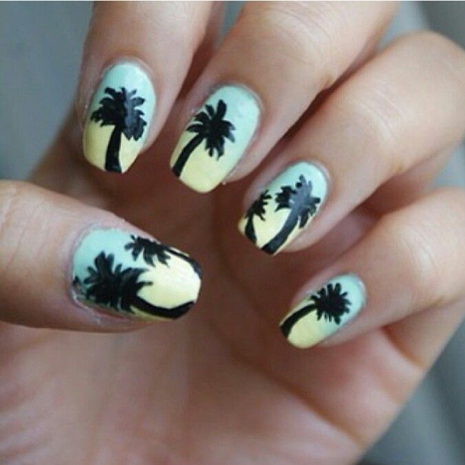 Palm Tree Nail Art