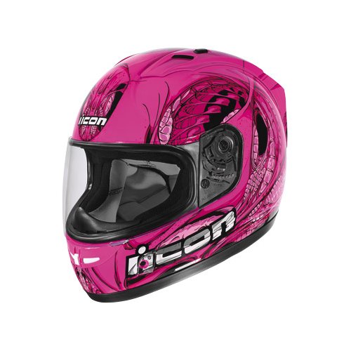 Pink and Black Icon Alliance Helmet