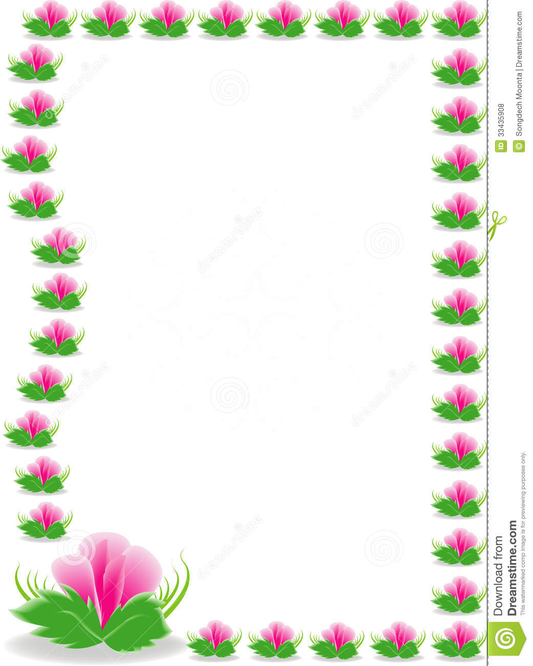 Pink Flower Border Design Pink Flower Border Design