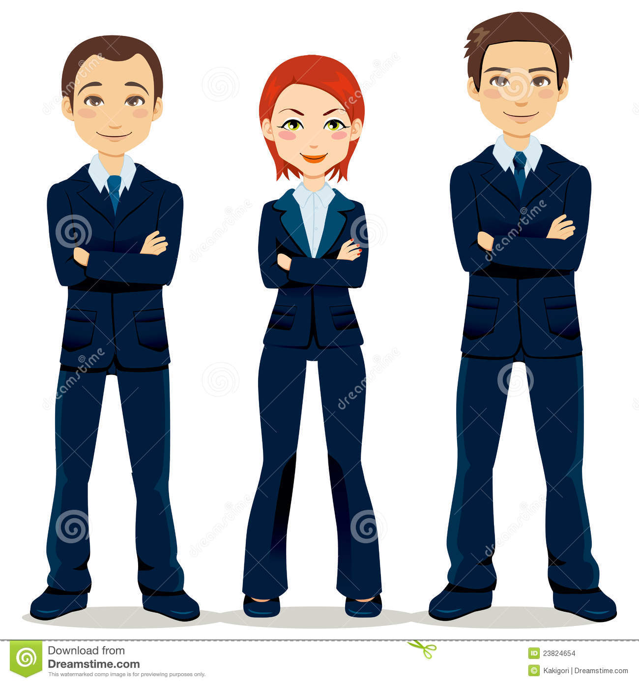 Professional Business Team Cartoon Professional Business Team Cartoon