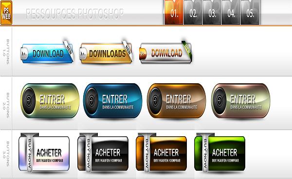 PSD Buttons Free Download