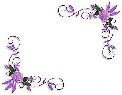 Purple Flower Corner Borders Purple Flower Corner Borders