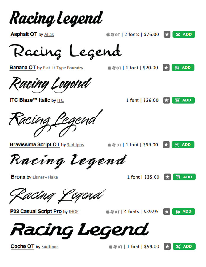 Racing Script Font Racing Script Font