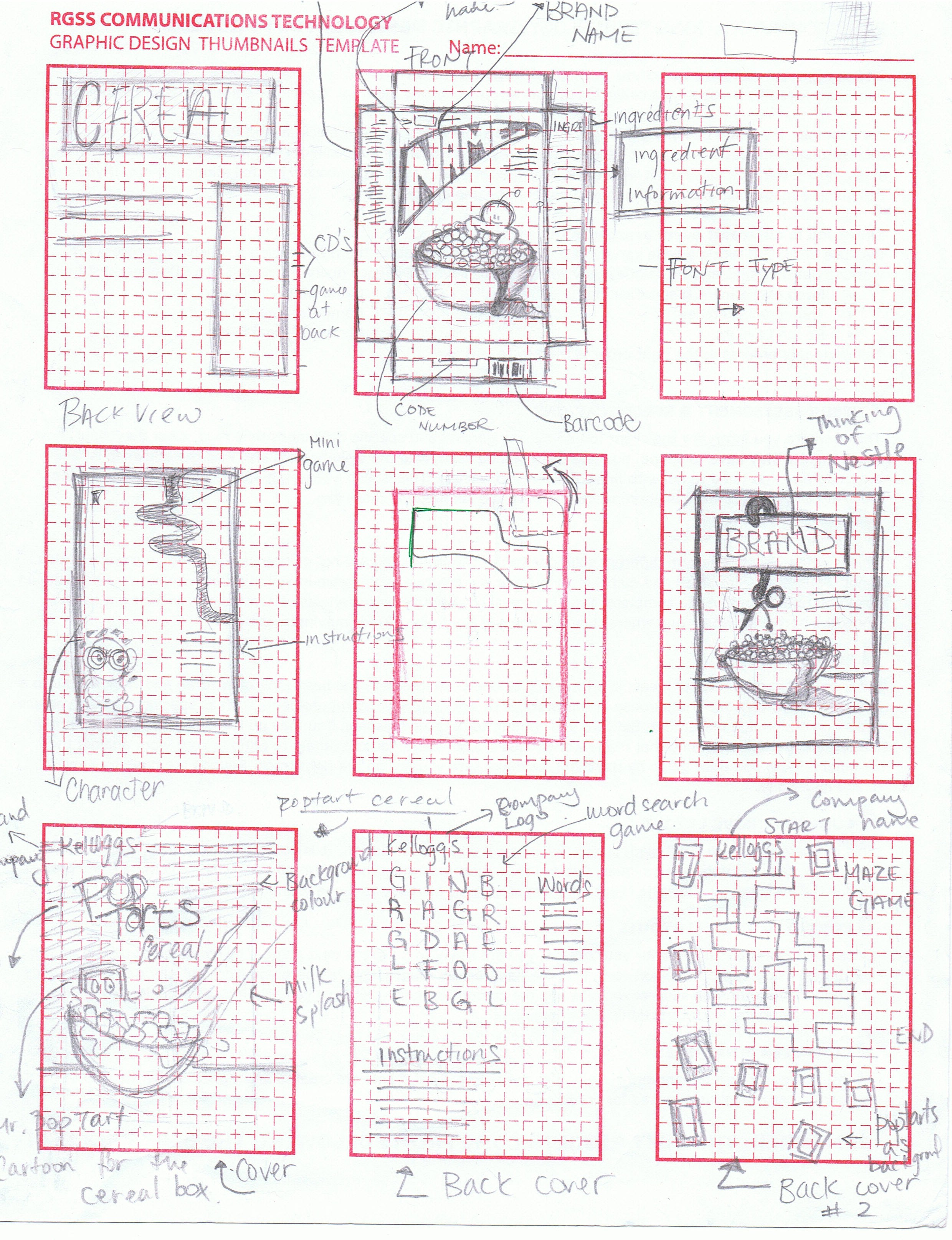 Rubric for Graphic Design a Cereal Box