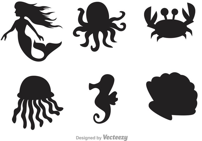 Sea Life Silhouette Clip Art