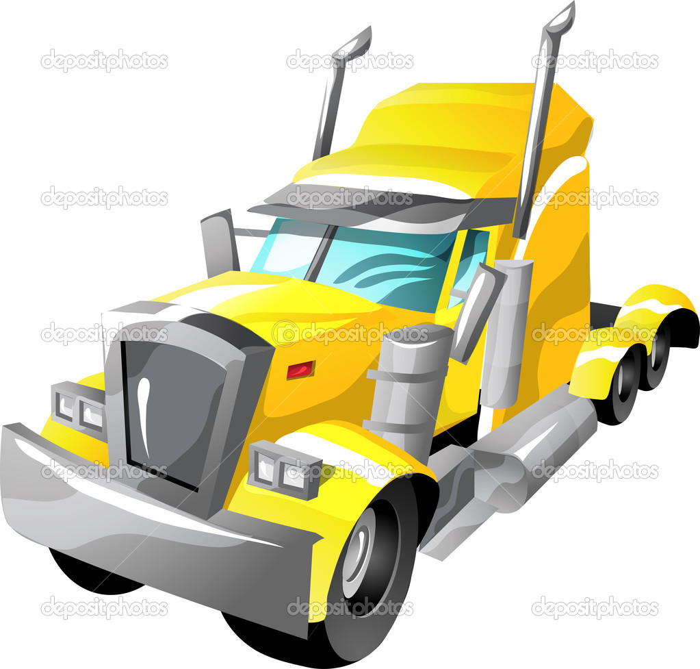 Semi Truck Cartoon Art