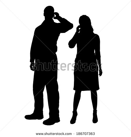 Silhouette of Person Talking On Phone