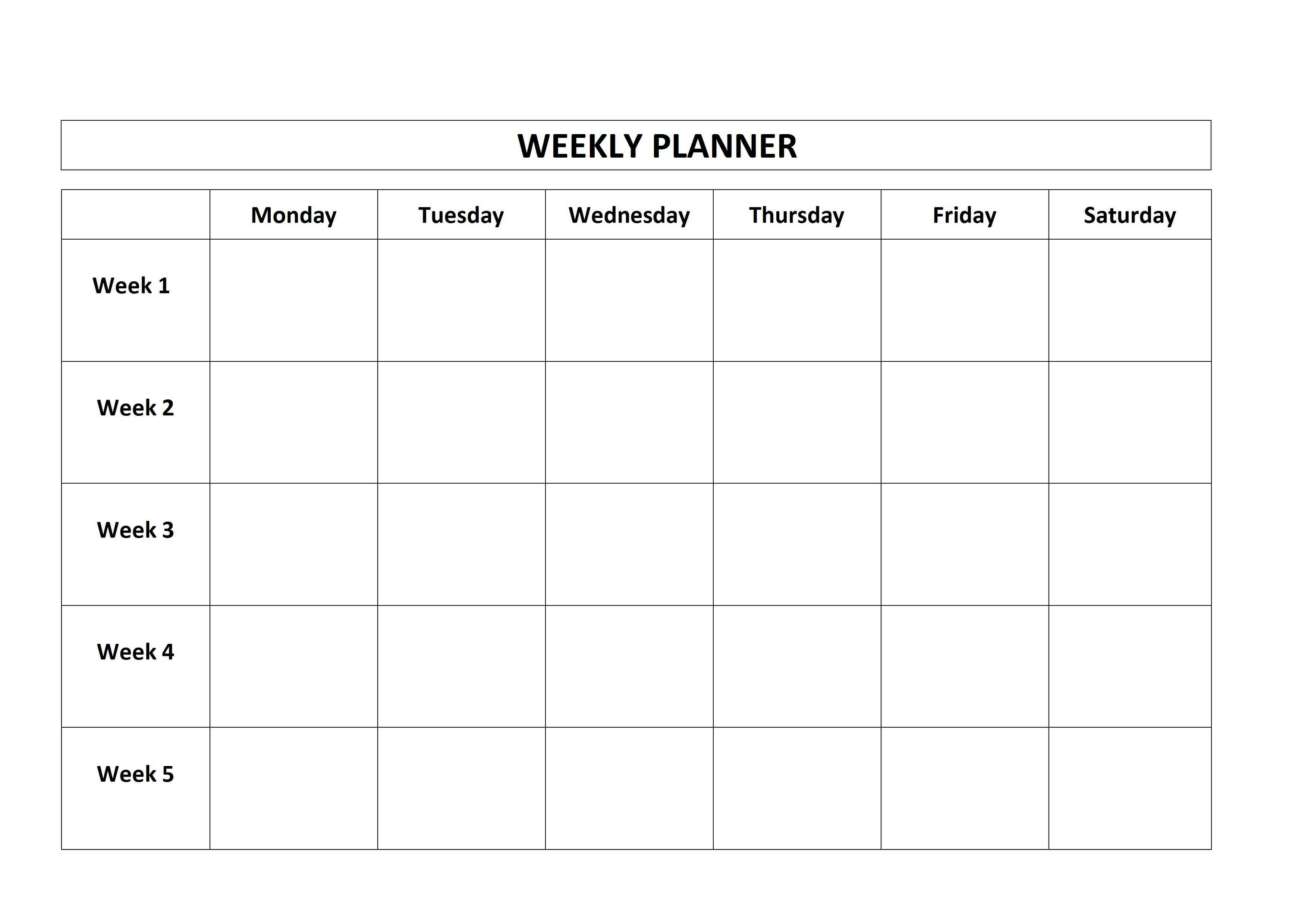 Simple Weekly Planner Template