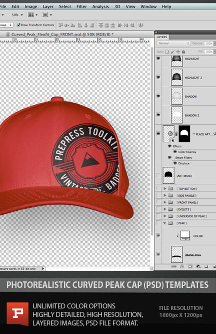 Snapback Hat Template Free Photoshop Mockup