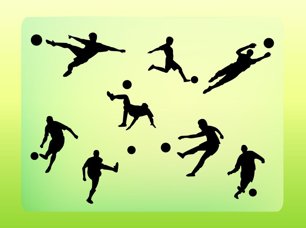 17 Soccer Vector Silhouettes Images