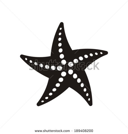 Starfish Vector Black and White