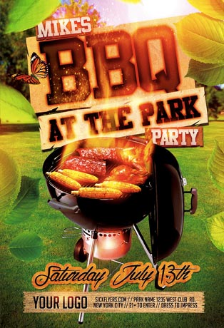 Summer BBQ Flyer Template Free