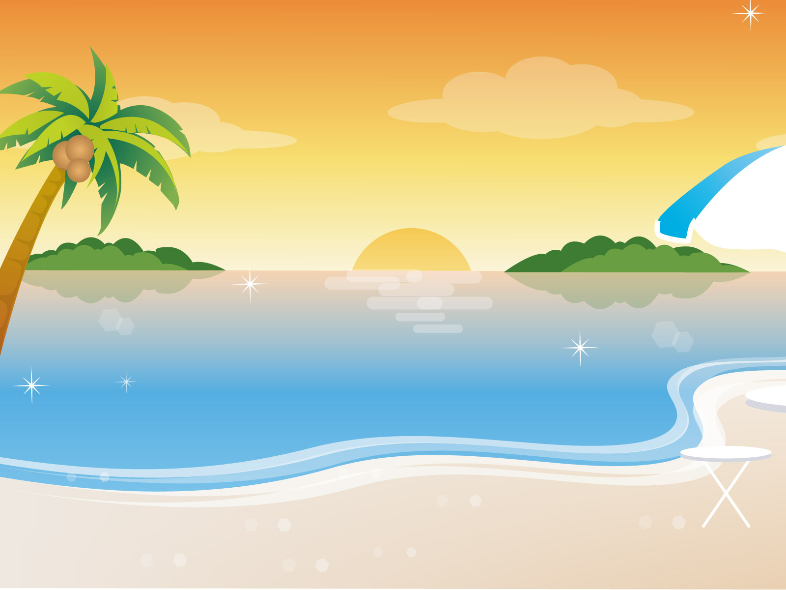 11 Cute Vector Cartoon Beach Images Summer Beach Cartoon