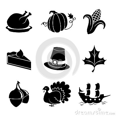 Thanksgiving Clip Art Black and White Icon