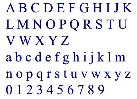 Times New Roman Letters