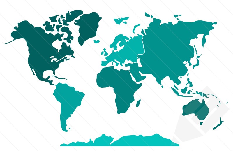 Us World Map with States Vector