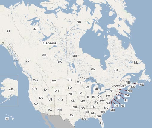 USA and Canada Map