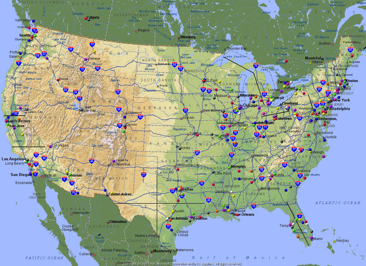 USA Canada Mexico Map