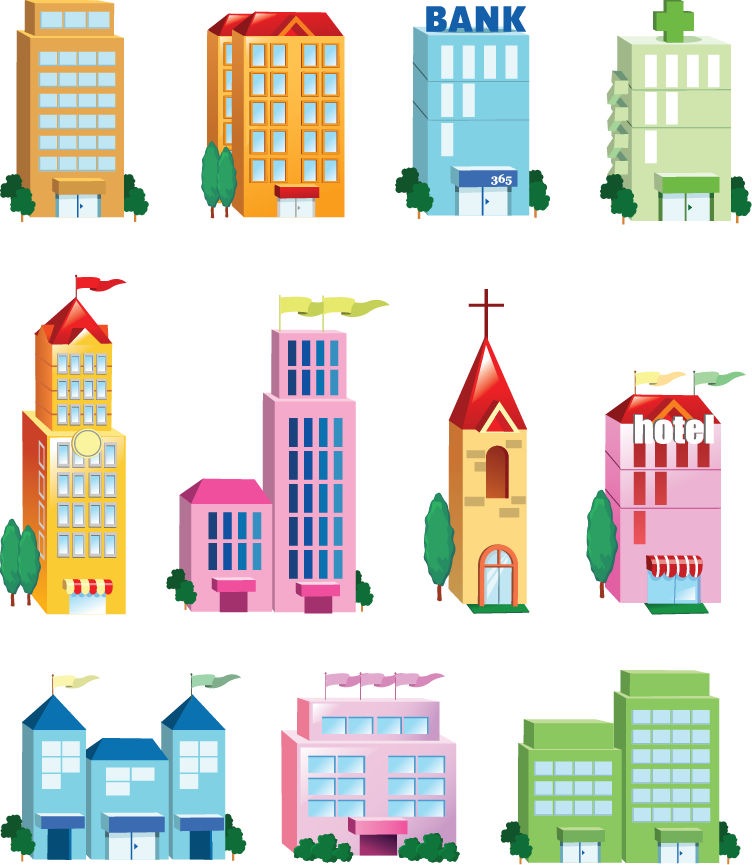 Vector Building Icons Vector Building Icons