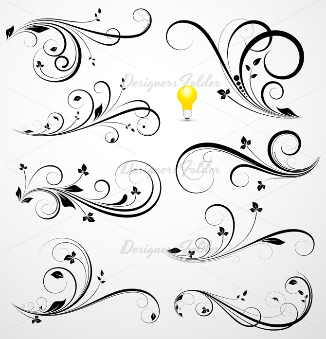 Vector Swirl Designs for Tattoo