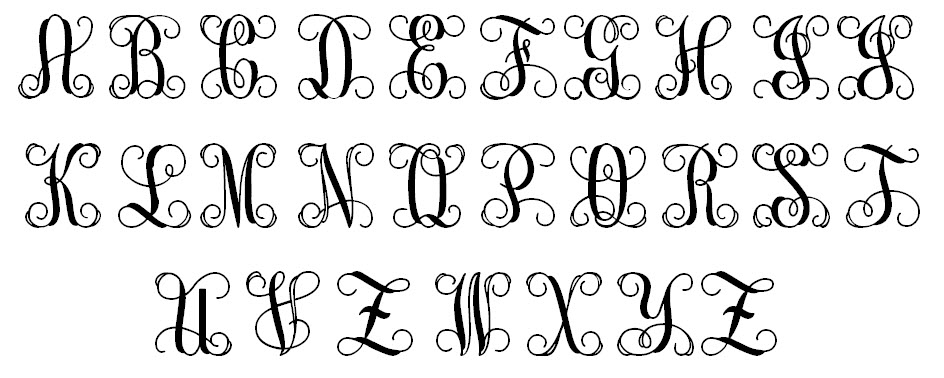 Vine Font Monogram Letters Vine Font Monogram Letters